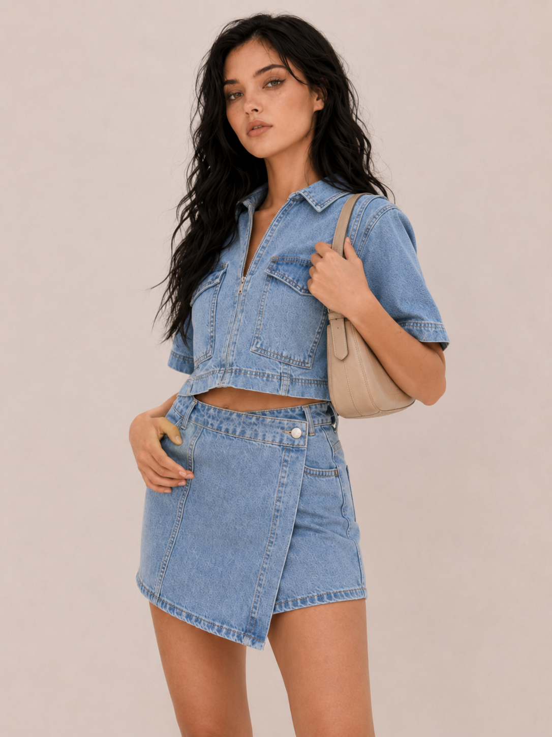 Women's Utility Denim Two Piece Set