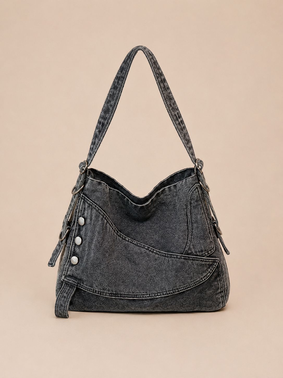Relaxed Multi-Strap Slouchy Shoulder Bag