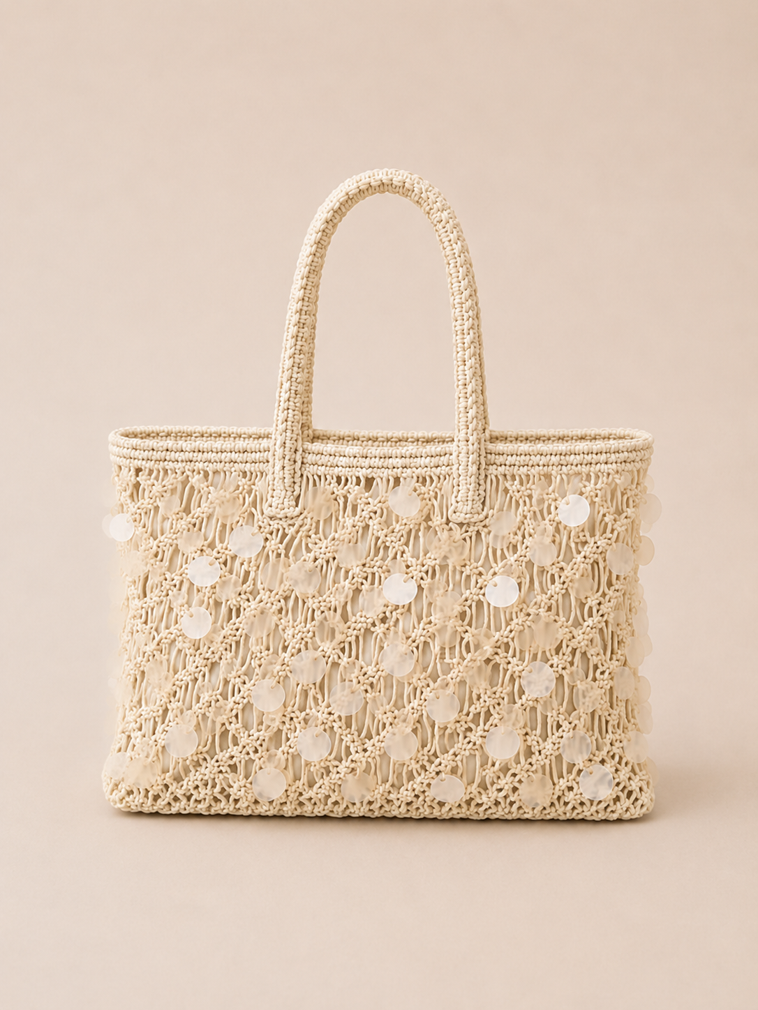 Sequin Straw Woven Crossbody Bag