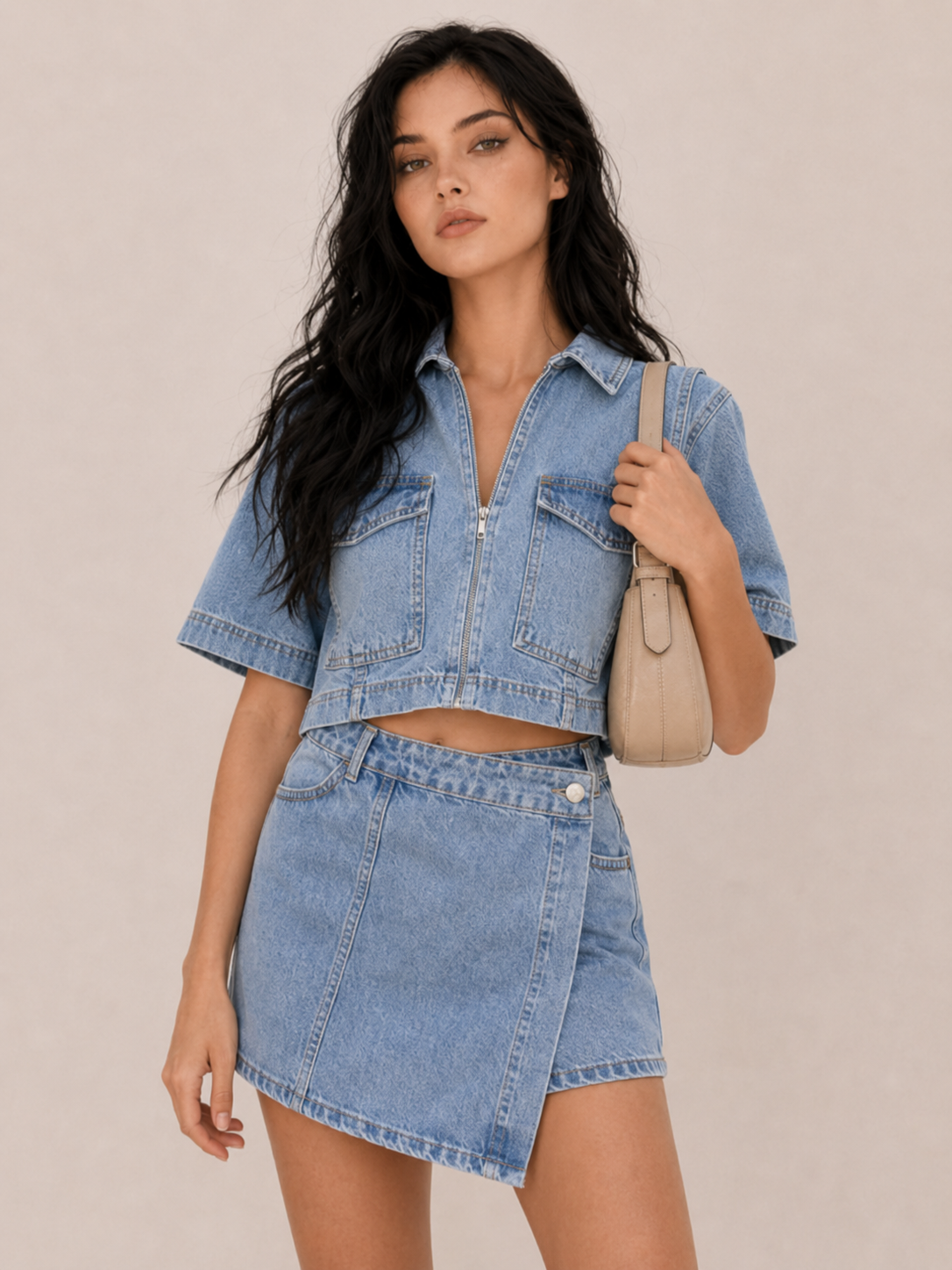 Women's Utility Denim Two Piece Set