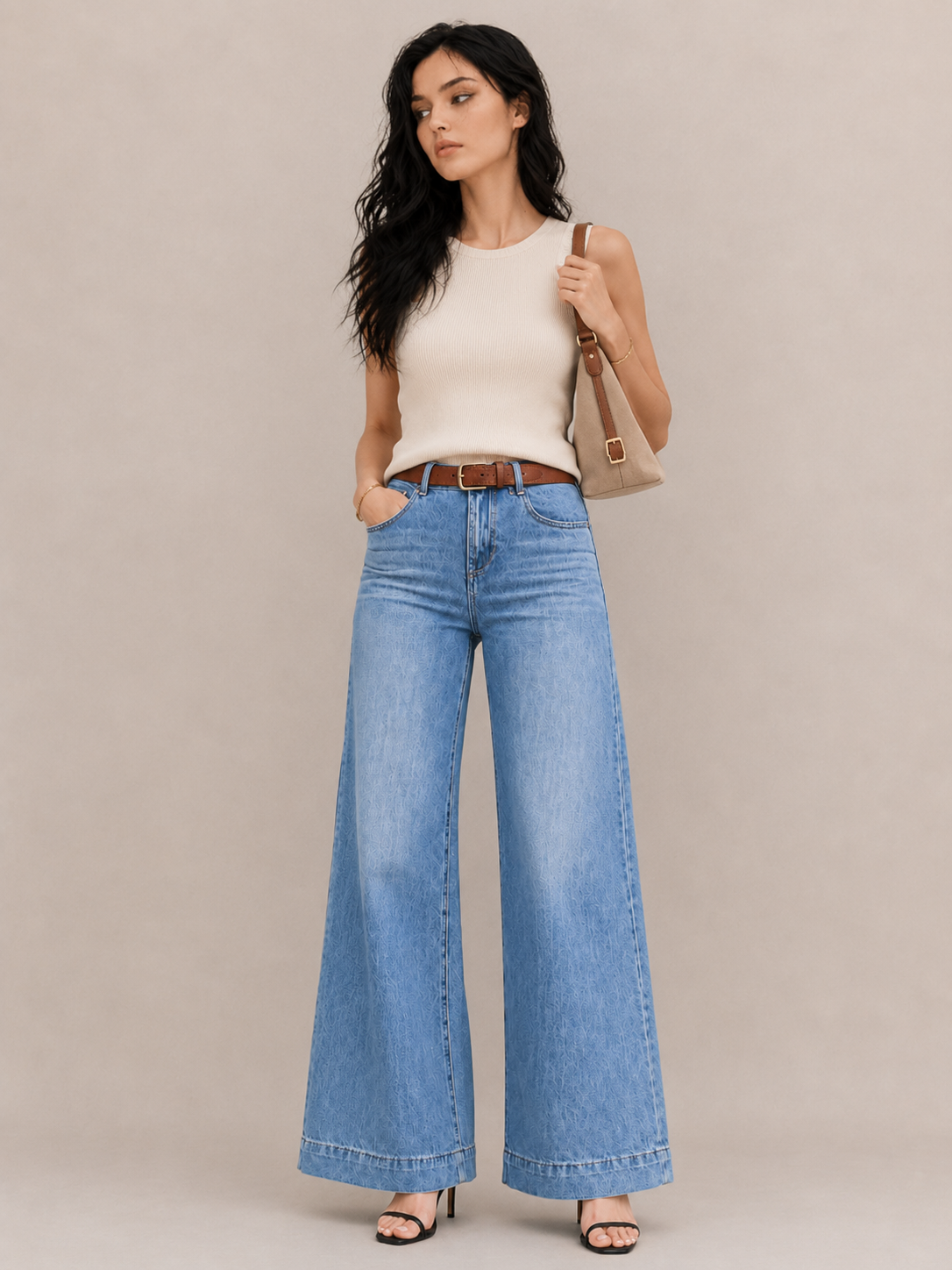 Relaxed High-Waist Wide-Leg Pants