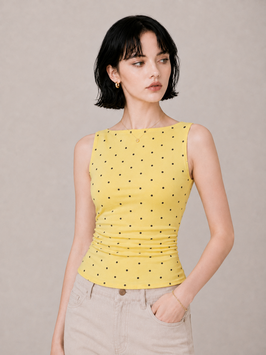 Ruched Tube Top Slim Fit Crop Top