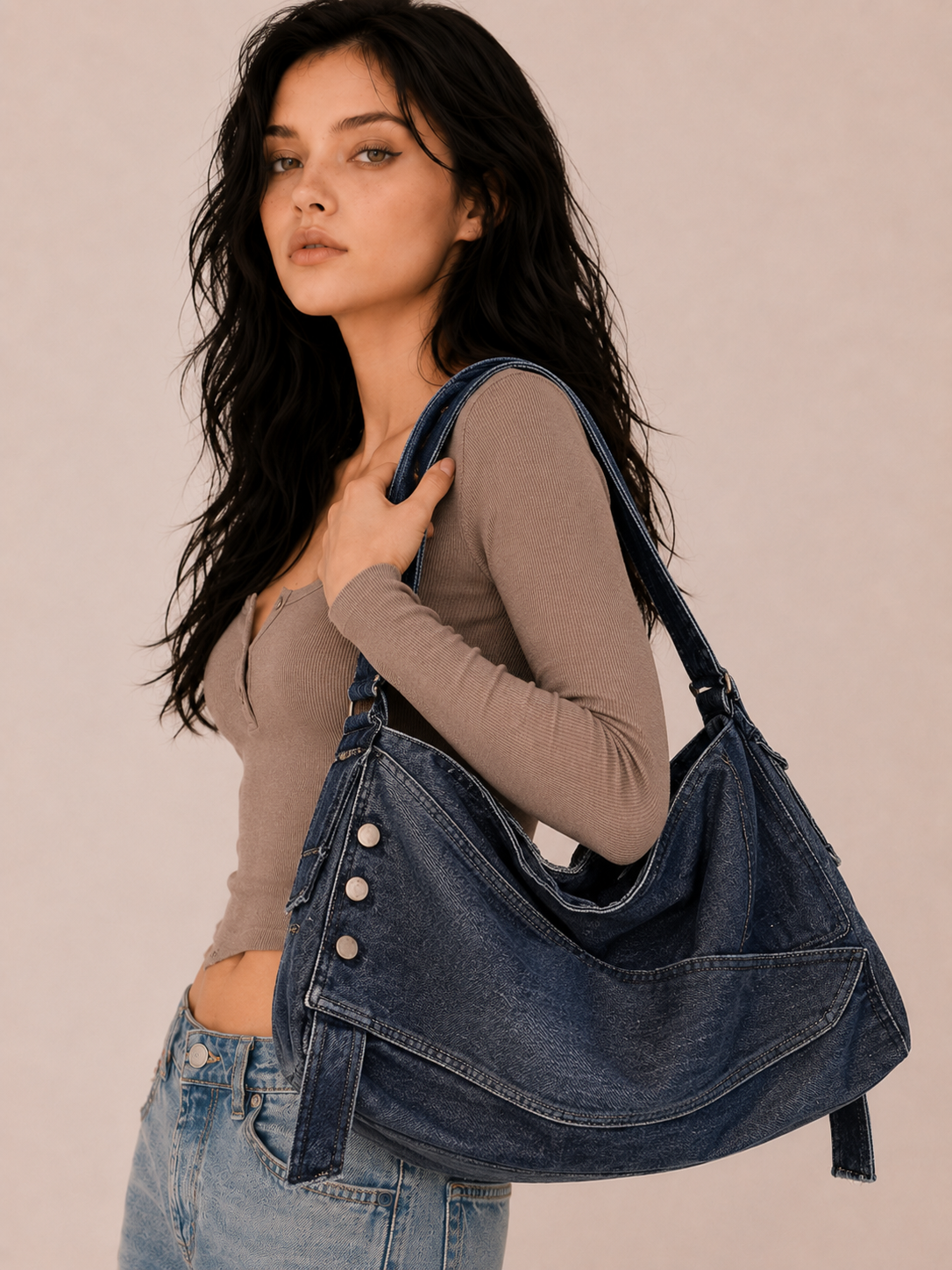 Relaxed Multi-Strap Slouchy Shoulder Bag