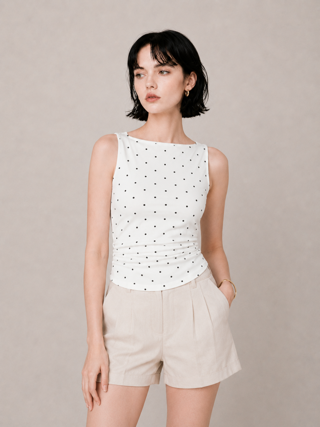 Ruched Tube Top Slim Fit Crop Top