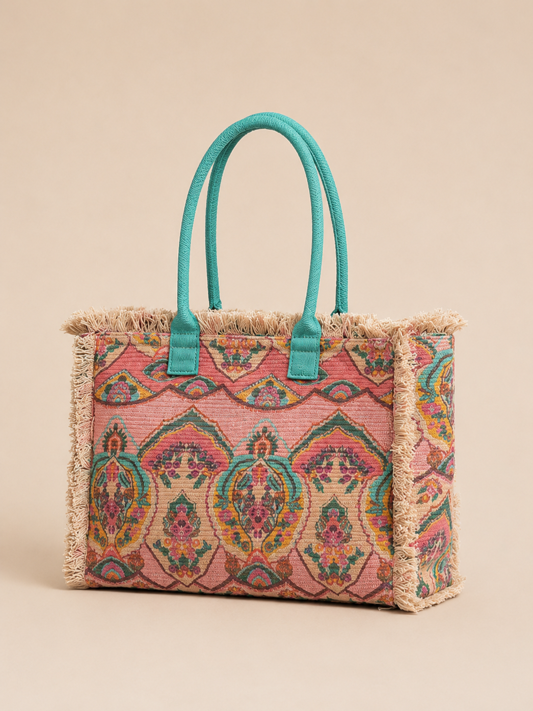 Vintage Floral Canvas Tote Bag
