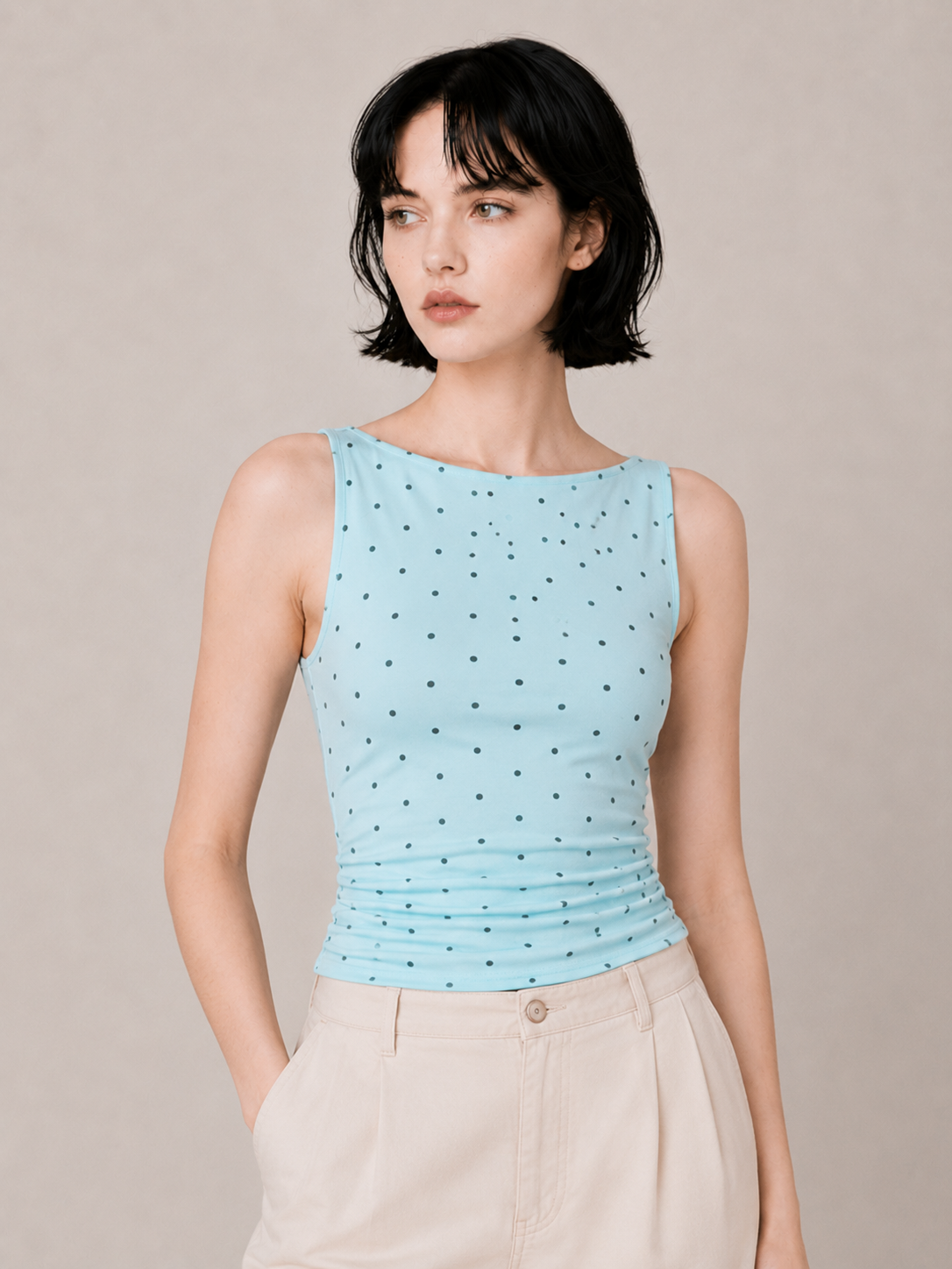 Ruched Tube Top Slim Fit Crop Top