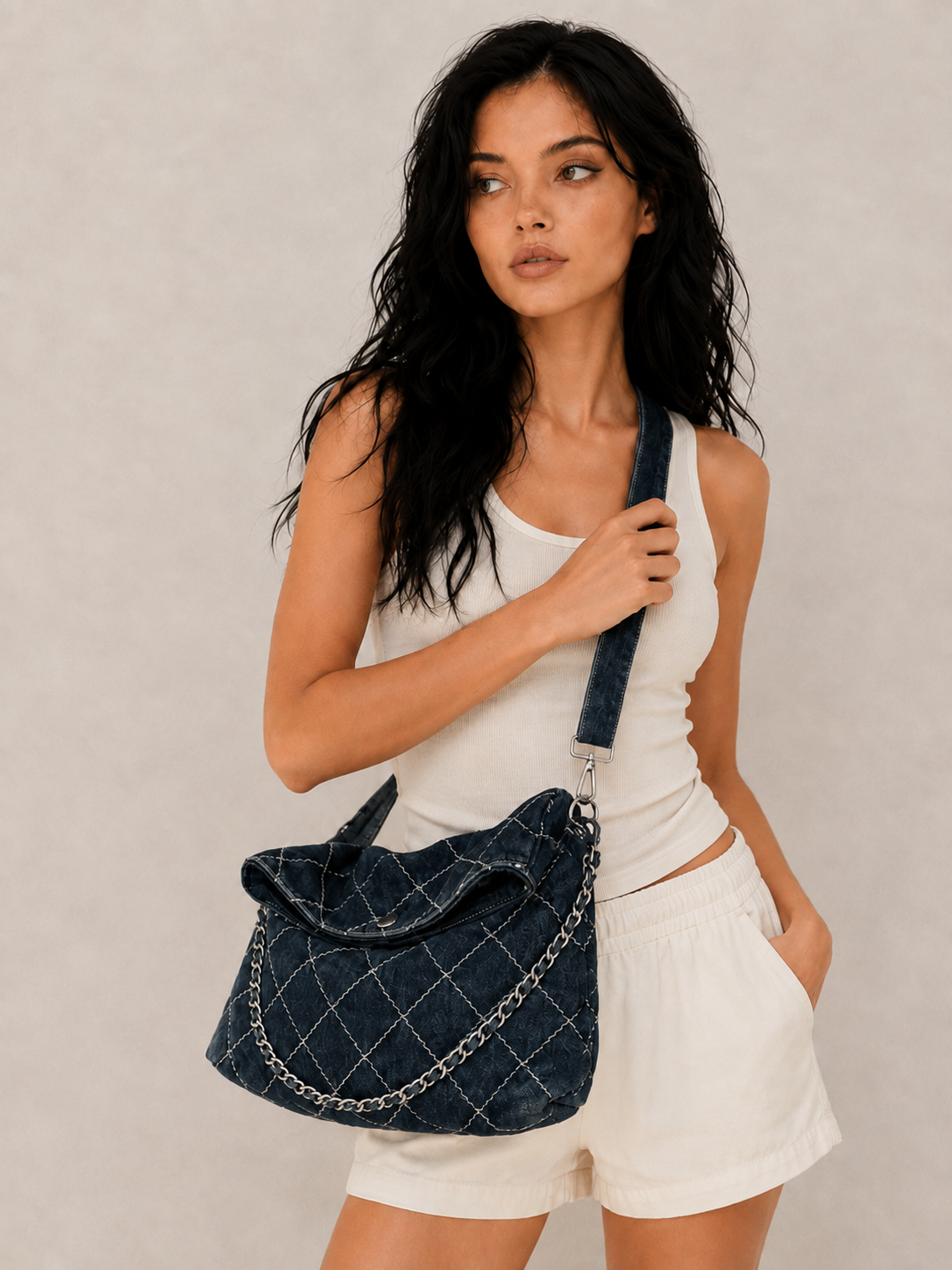 Chic Quilted Slouchy Shoulder Bag