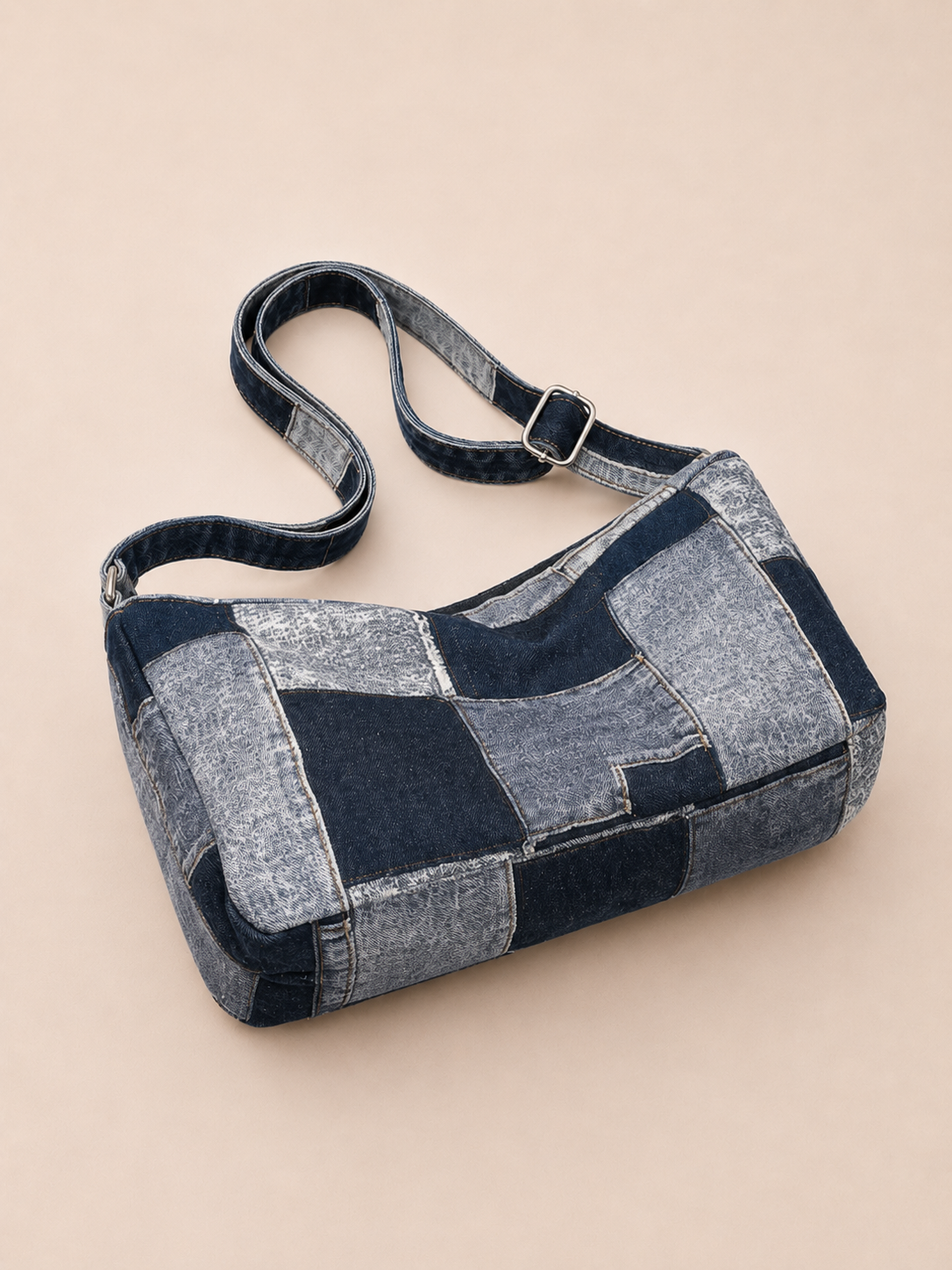 Casual Patchwork Slouchy Shoulder Bag