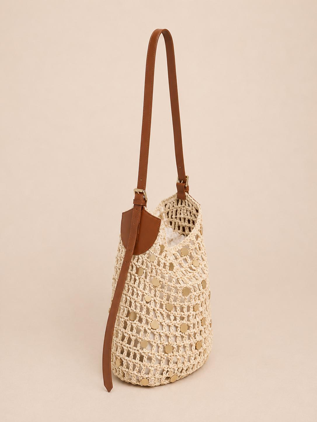 Sequin Straw Woven Crossbody Bag
