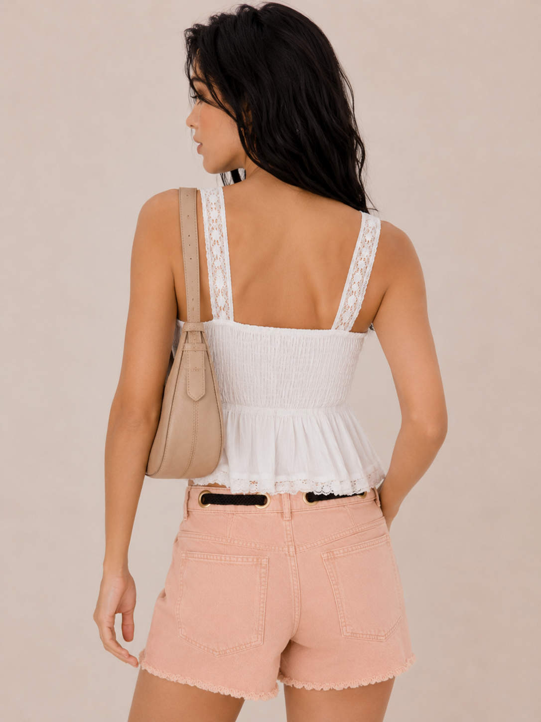 Women's Casual Denim Shorts with Drawstring Waist