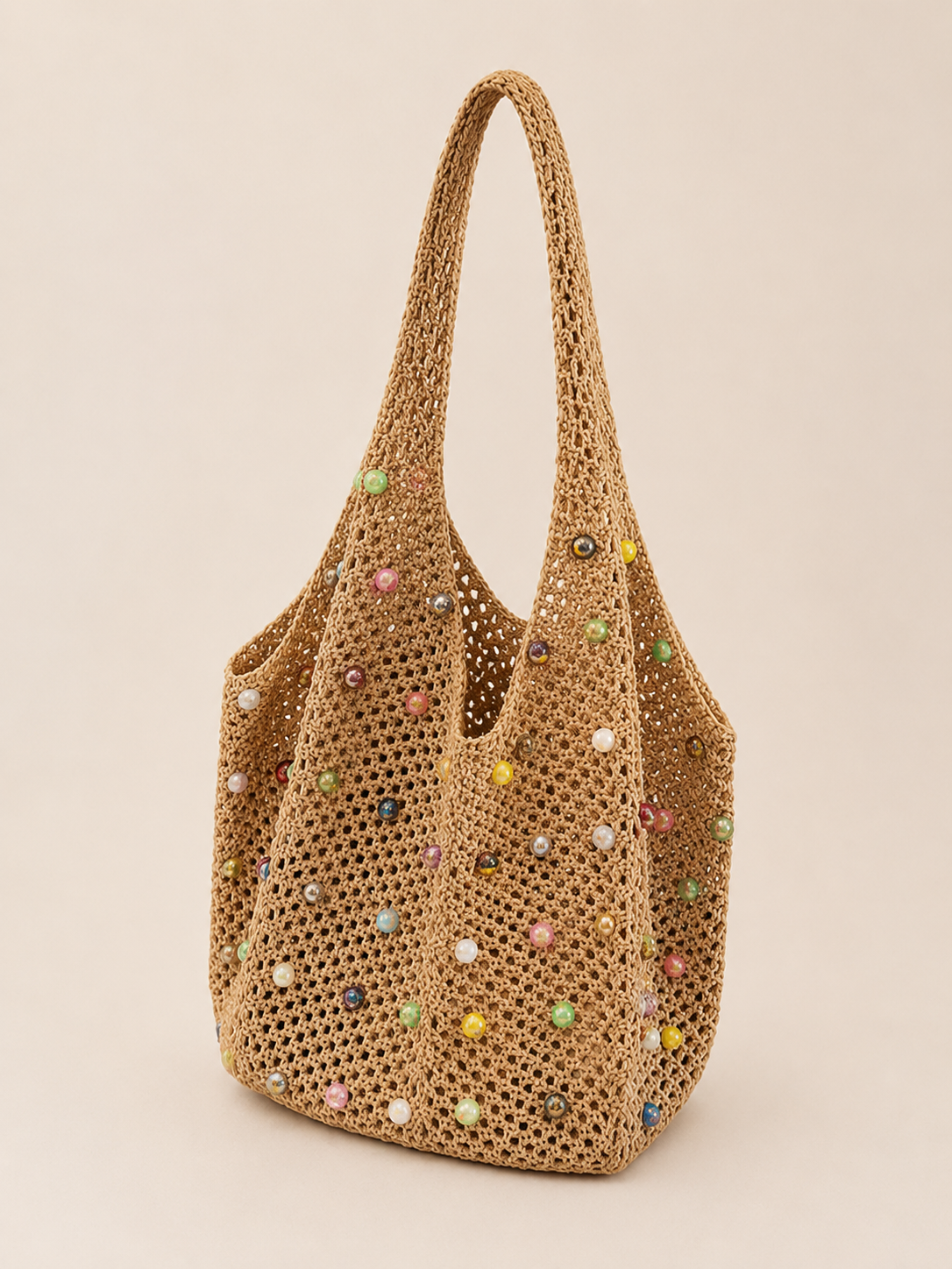 Beaded Crochet Shoulder Bag