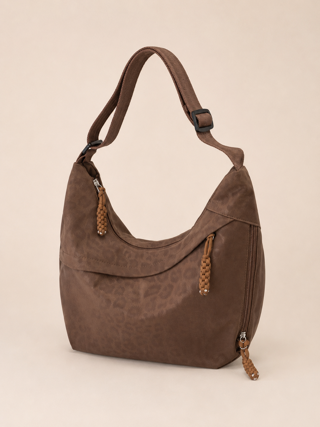 Vintage Textured Slouchy Shoulder Bag
