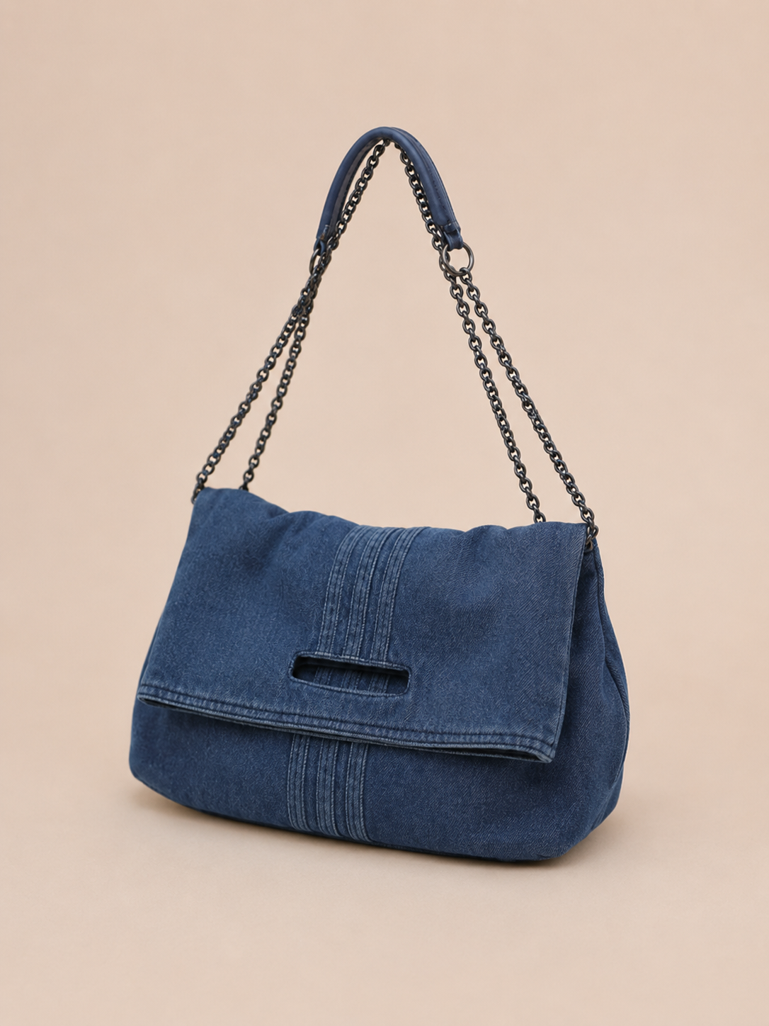Vintage Chain-Strap Slouchy Shoulder Bag