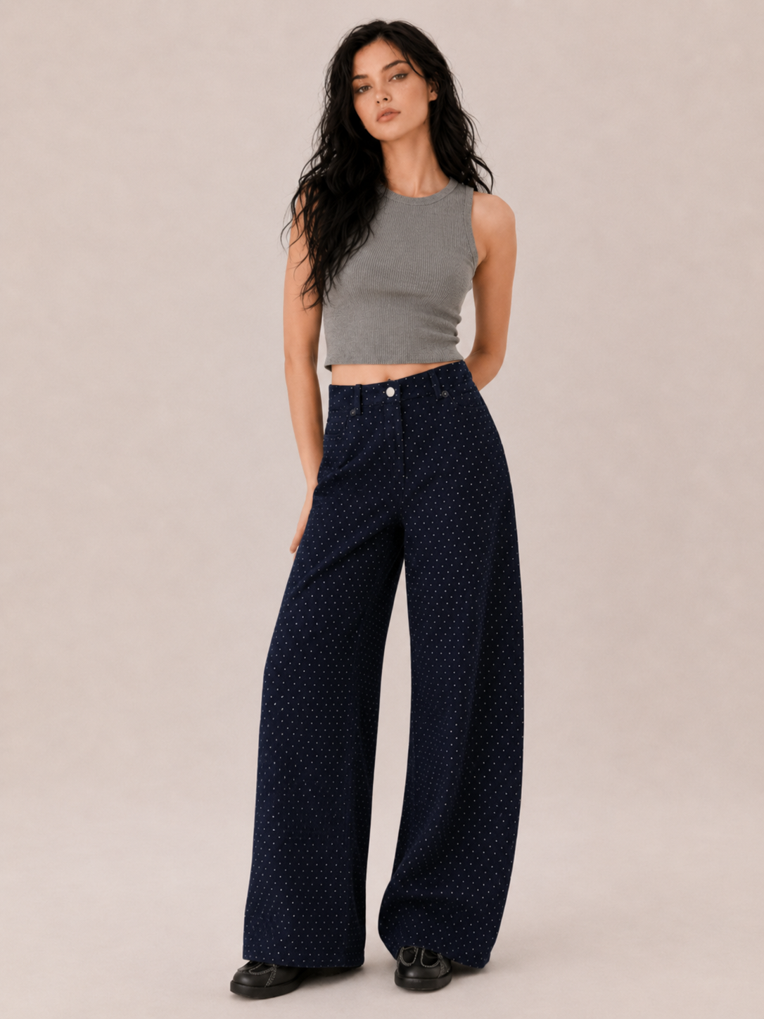 Women's Wide Leg Casual Pants with Relaxed Fit