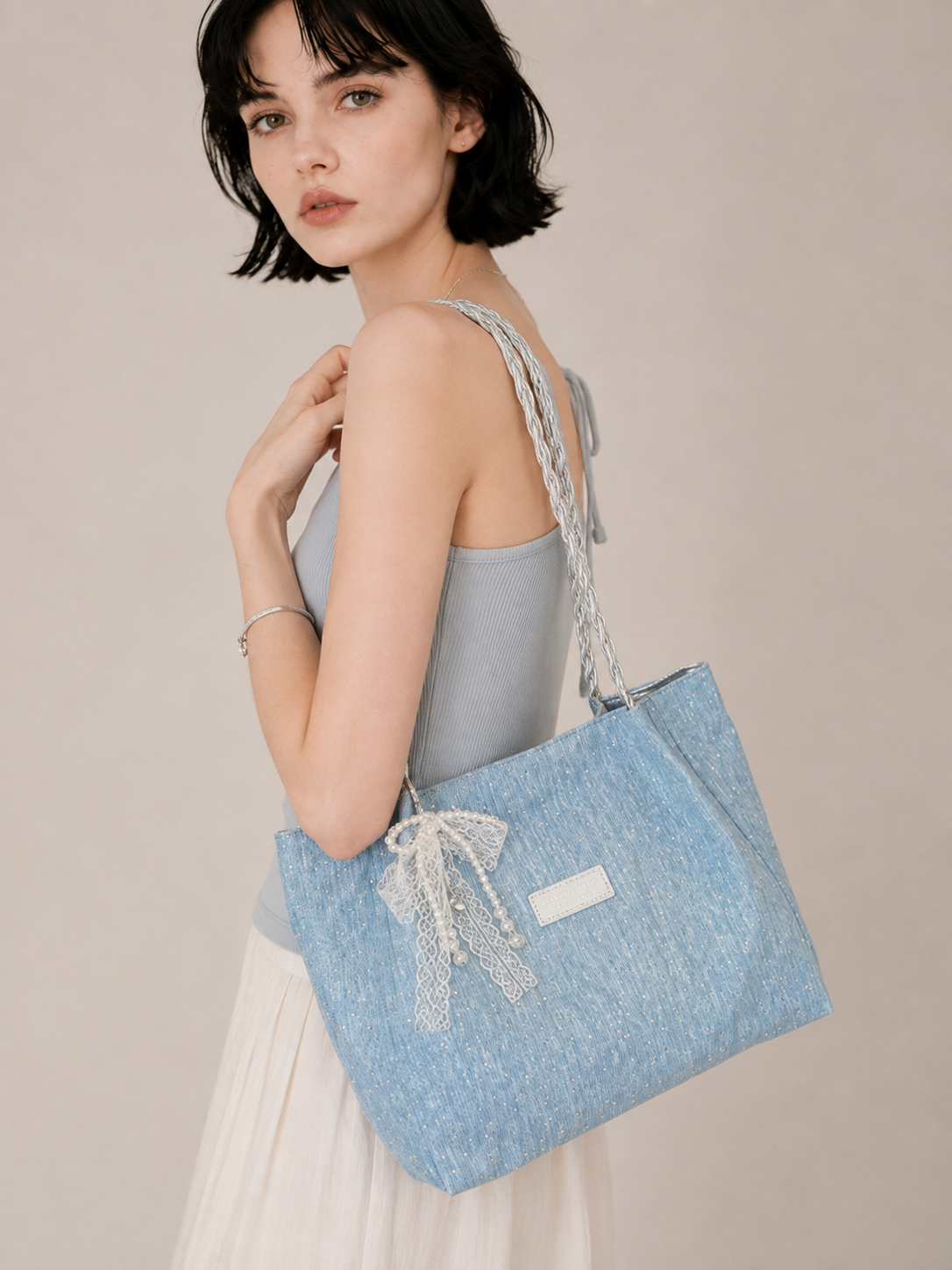 Chic Braided Strap Slouchy Shoulder Bag