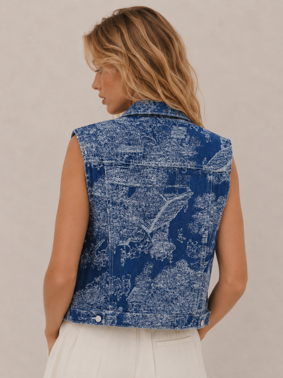 Vintage Graphic Relaxed Utility Vest